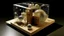 Placeholder: Digital architectural model of an innovative habitat made of hollow wooden cubes and transparent glass spheres, inhabited by a woman