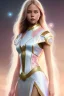 Placeholder: kristina pimenova as nature magic celestial, long middle blond hair, pink and white, transparent cloth, space, d&d, shiny background, intricate, elegant, highly detailed, digital painting, artstation, concept art, smooth, sharp focus, illustration, artgerm, bouguereau