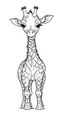 Placeholder: outline art for cute giraffe coloring pages, white background, sketch style, full body, only use outline, clean line art, white background, no shadows and clear and well