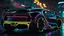 Placeholder: Bugatti Super La Voirture Noire Cyberpunk 2077 neon Style, Super Detailed, desktop wallpaper, 4K rear view, center