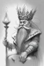 Placeholder: A fantasy sketch of a dwarf wizard holding a crown