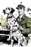 Placeholder: Ink sketch of a hybrid of a taxi driver and a dalmatian