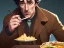 Placeholder:  Sherlock holmes eating a taco