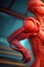 Placeholder: Alien red flesh,Detailed and Intricate, Cinematic, Dynamic Lighting, dramatic lighting, electrical details, high details, 4k, 8k, best, accurate, cyberpunk futuristic neon, interacting with a holographic interface of alien artifacts, electrical case display, Terminator tech, ultrarealistic, dramatic lighting, electrical details, high details, 4k, 8k, best, accurate, trending on artstation,