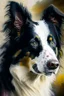 Placeholder: border collie portrait painterly, brush work, heavy brush work, impressionistic, painting process