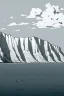 Placeholder: A cliff by the sea, greyscale, no colors, black and white