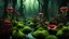 Placeholder: A creepy 3D, HR image of unique and deadly oozing_Carnivorous_pitcher_plants in a toxic vapor nightmare swamp, moss, spores, twisted, glossy, black, crimson, and green hour, wet horrorcore artwork by Froud, Android Jones, and Dariusz Zawadzki, illuminated cinematic background, maximalist, highly detailed, and intricate professional_photography, a masterpiece, 16k resolution, concept art, Artstation, deep rich colors, Unreal Engine 5, CGSsociety.