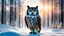 Placeholder: Majestic Owl Unites with Winter Wonderland A stunning double exposure image combines a regal owl with a serene forest landscape bathed in warm sunset light and gently falling snow. The hyper-detailed cinematic style emphasizes realism and artistry, creating a harmonious fusion of natural elements.