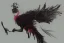 Placeholder: a detailed illustration of a black and red phoenix sitting on a branch of a tree, phoenix wallpaper, luminescent body, glinting wings, full body, symmetrical body, realistic, glowing wings, sharp focus, meticulously detailed, soft evening sky, 64k