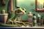 Placeholder: gecko at the hairdresser