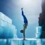 Placeholder: yoga cliff diver before diving into pool of ice, glass tower background, Menzoberranzan,4k, Highly Detailed, perfect eyes, Digital Illustration, Cinematic Lighting, Realistic, Sharp Focus, Centered, Beautifully Lit, Bioluminescent by Stanley Artgerm Lau