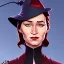 Placeholder: Portrait of a 30 year old witch like Renée Zellweger and Mary Poppins