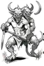 Placeholder: A two-headed devil with muscles, holding an icebreaker in his hands