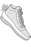 Placeholder: fabric with Shoe , outline art for cute girl coloring pages , white background, sketch style, full body, only use outline, clean line art, white background