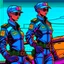 Placeholder: cyberpunk retro futuristic police for comics