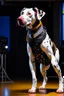 Placeholder: The chien cyborg aboie dance un studio de radio