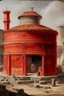 Placeholder: A red volcanic furnace factory painted by Michelangelo di Lodovico Buonarroti Simoni