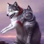 Placeholder: Cat riding wolf