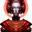 Placeholder: portrait lady red warrior