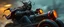 Placeholder: Bruflat ghost train gokart illithid crusader with gloves bewildered looks beyond really powerful, fantasy illustration in the style of Rembrandt, motion blur background