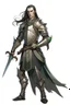 Placeholder: d&d high elf knight male in his twenties wearing medieval armor with hands behind her back