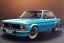 Placeholder: a true-to-life 1972 BMW 2002 Turbo, classic wheels, twin-color finishing, centered, intricate, extreme detailed, photorealism, center view, stylized random background, pivot on bmw, pen and color marker painting by cheryl kelley