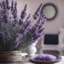 Placeholder: Concept of lavender flower in a hotel room, modern classic style, lavender colors