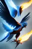 Placeholder: alone, dark, blue phoenix, flaming wings, beautiful, smooth, flying, graceful