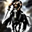 Placeholder: ultra detailed portrait of Conan the barbarian Riding a black horse, wearing armor and Sword, extremely detailed digital painting, extremely detailed face, in the style of robert e howard and Simon Bisley and Ashley Wood, mystical colors, rim light, beautiful lighting, 8k, stunning scene, raytracing,perfectly centered image, perfect composition