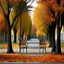 Placeholder: Autumn trees and street chairs