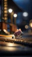 Placeholder: racing mouse crossing tiny bridge on scooter, shot on Hasselblad h6d-400c, zeiss prime lens, bokeh like f/0.8, tilt-shift lens 8k, high detail, smooth render, down-light, unreal engine, prize winning