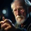 Placeholder: confused old man studying his own fingers, bokeh like f/0.8, tilt-shift lens 8k, high detail, smooth render, down-light, unreal engine, prize winning