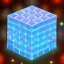 Placeholder: a blue metallic 4d cube inside a 4d red rotating cube in a four dimension environment