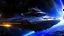 Placeholder: full length picture featuring an advanced and imposing futuristic spaceship warship aircraft carrier , set against a dramatic cosmic planets backdrop with vibrant nebulas and starfields. Enhance the visual impact by including dynamic lighting effects, such as glowing engines or weapon systems, and add smaller spacecrafts engaged in a high-speed chase or battle to convey a sense of action.