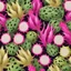 Placeholder: A background with colors of dragon fruit and its leaves