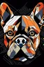 Placeholder: French bulldog face geometric cartoon waporwave