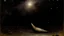 Placeholder: A grayish violet rocket zooming across the stars painted by Albert Pinkham Ryder
