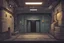 Placeholder: background, sci-fi underground bunker lift and hallways on multiple floors for asset video game 2D view, platformer