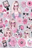 Placeholder: aesthetic girly stickers template