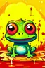 Placeholder: chibi style art for a frog with cute and colorful background