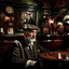 Placeholder: abstract Portrait of gentleman in old bar