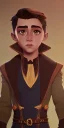 Placeholder: a handsome 9 year old brown haired little warlock toddler