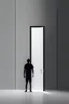 Placeholder: high-res minimalistic picture showing the person in front of two doors