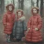 Placeholder: 3 Tsar daughters,, red, autochrome, plastic puffy jacket