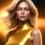 Placeholder: beautiful cosmic golden woman, long hair, nice smiling, magic glamour make up, delicate colors, beautiful glamour galactic golden dress, ultra sharp focus, 8k, unreal engine 5, extremely sharp detail, light effect, soft light atmosphere of a spaceship, smooth, full of details, face in front, complete vision of body