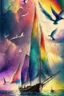 Placeholder: Rainbow in the darkening sky sunset sailing boats with snow-white sails seagulls on the shimmering water Jean-Baptiste Monge style surreal a masterpiece razor-sharp focus dynamic lighting watercolor and ink concept art extremely detailed psychedelic 8k beautiful high detail high definition colourful matte background Michelangelo Van Gogh colorful dramatic lighting fine art reflections whimsical National Geographic photography Alexander Archipenko Romantic Impressionism Fantasy illustration