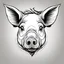 Placeholder: but of a pig vectoraize Head done all with a black line