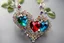 Placeholder: Coloured glass heart earring set with gemstones, glittering metal stems and gemstone leaves sharp focus elegant extremely detailed intricate very attractive beautiful dynamic lighting fantastic view crisp quality exquisite detail gems and jewels S<AI in sunshine Weight:1 Professional photography, bokeh, natural lighting, canon lens, shot on dslr 64 megapixels sharp focus Weight:0.9