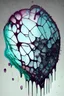 Placeholder: Realistic human shattered glass heart dripping