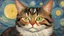 Placeholder: Portrait of a cat by Van Gogh